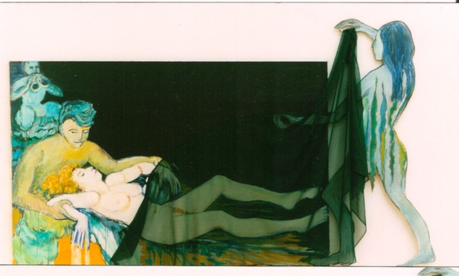 Birth of Venus, £500, oil & mixed media on canvas. 242cm by