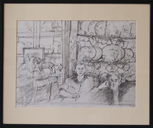 Bish Burton & Wife    Pencil on paper   £100   42cm by 31cm